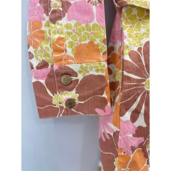 Show Me Your Mumu Nancy Trench Coat SZ Medium Retro‎ Garden Floral Flower Power - Picture 8 of 12